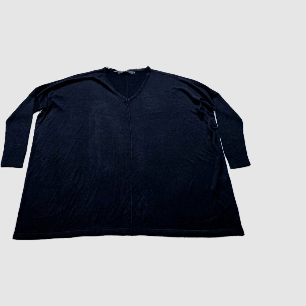 Vero Moda Sweater Womens M Black LS Slouchy Stretch V Neck Oversized Goth Grunge